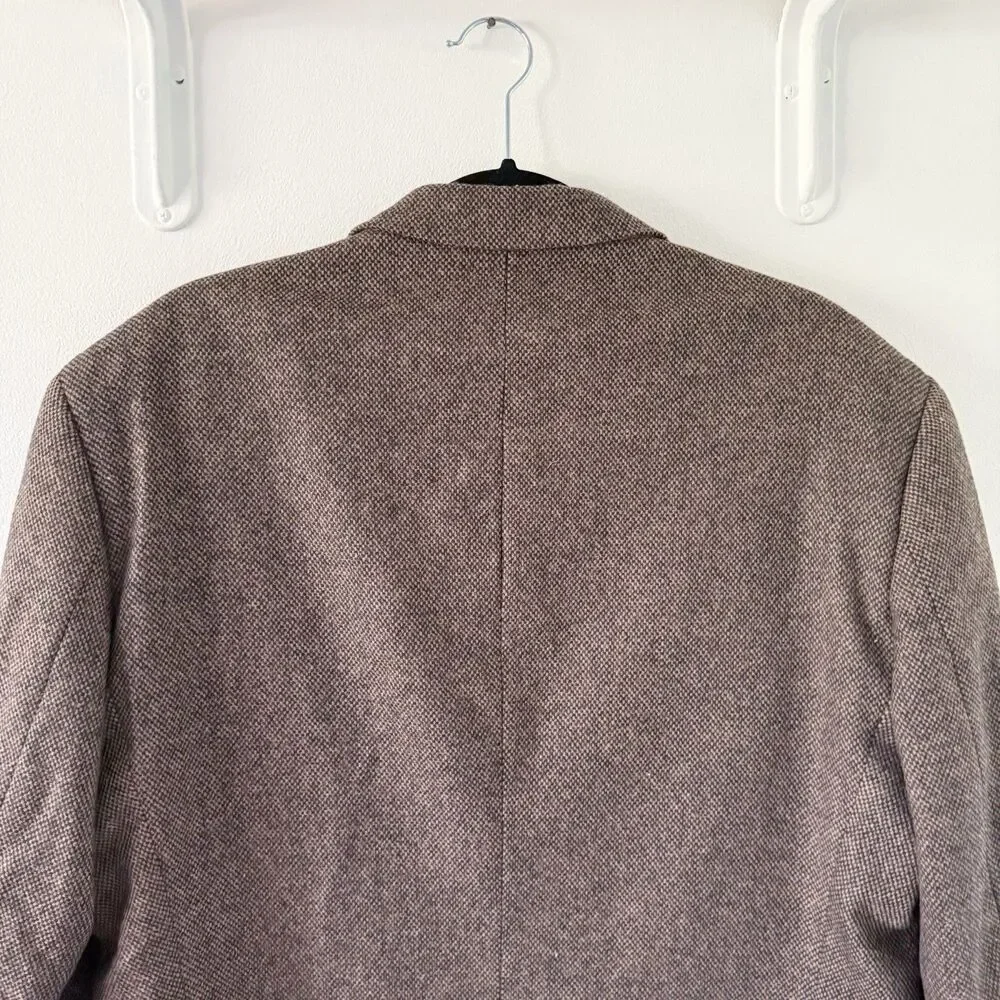 Stafford Mens 42L Wool Lambswool Blazer Sport Coat Tweed 2 Button Front Brown
